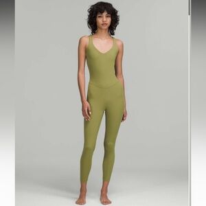 NWT Lululemon Align Bodysuit 25" Bronze Green Size 6